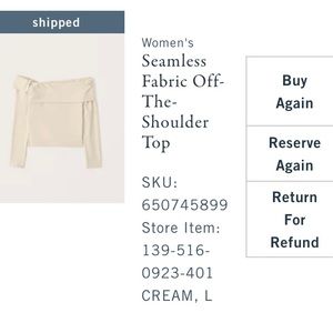 Abercrombie & Fitch Cream Off-The-Shoulder Top